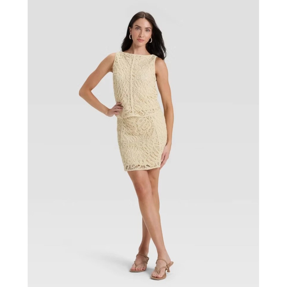 A New Day Off White Women's Crochet Mini A-Line Skirt XL - Picture 5 of 5